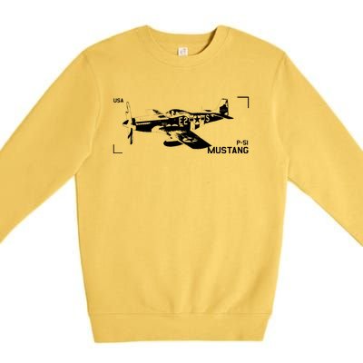 Military Aircraft P51 Mustang Premium Crewneck Sweatshirt