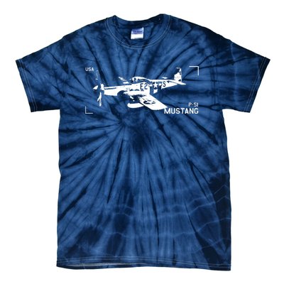 Military Aircraft P51 Mustang Tie-Dye T-Shirt