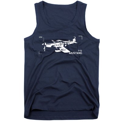 Military Aircraft P51 Mustang Tank Top