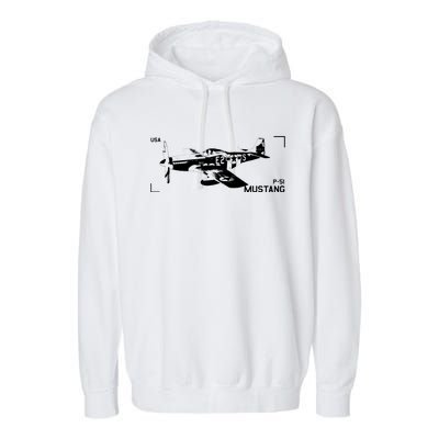 Military Aircraft P51 Mustang Garment-Dyed Fleece Hoodie