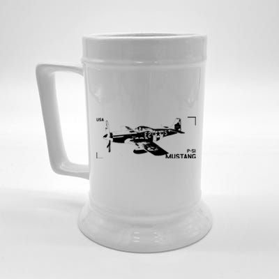 Military Aircraft P51 Mustang Beer Stein