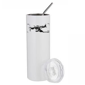 Military Aircraft P51 Mustang Stainless Steel Tumbler