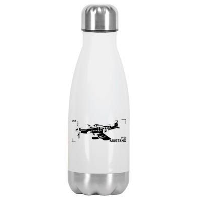 Military Aircraft P51 Mustang Stainless Steel Insulated Water Bottle