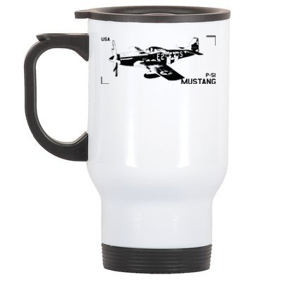 Military Aircraft P51 Mustang Stainless Steel Travel Mug