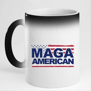 Maga American Pro Trump Flag 11oz Black Color Changing Mug