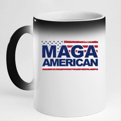 Maga American Pro Trump Flag 11oz Black Color Changing Mug