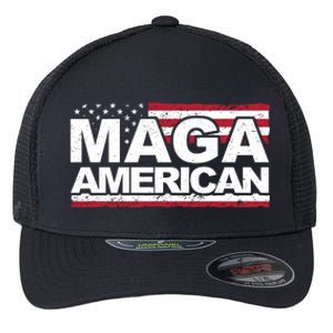 Maga American Pro Trump Flag Flexfit Unipanel Trucker Cap