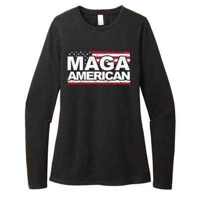 Maga American Pro Trump Flag Womens CVC Long Sleeve Shirt