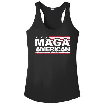 Maga American Pro Trump Flag Ladies PosiCharge Competitor Racerback Tank