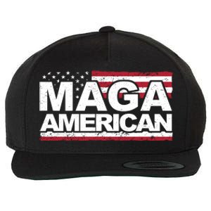 Maga American Pro Trump Flag Wool Snapback Cap