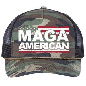 Maga American Pro Trump Flag Retro Rope Trucker Hat Cap