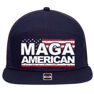 Maga American Pro Trump Flag 7 Panel Mesh Trucker Snapback Hat