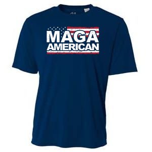 Maga American Pro Trump Flag Cooling Performance Crew T-Shirt