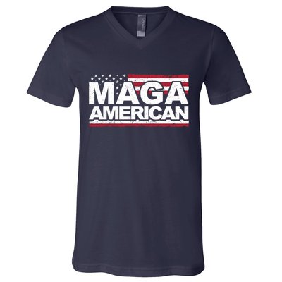 Maga American Pro Trump Flag V-Neck T-Shirt