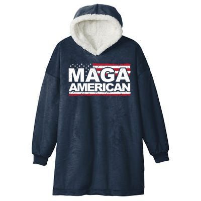 Maga American Pro Trump Flag Hooded Wearable Blanket