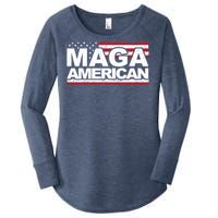 Maga American Pro Trump Flag Women's Perfect Tri Tunic Long Sleeve Shirt