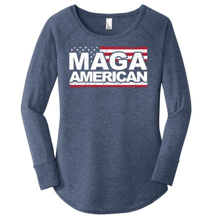 Maga American Pro Trump Flag Women's Perfect Tri Tunic Long Sleeve Shirt