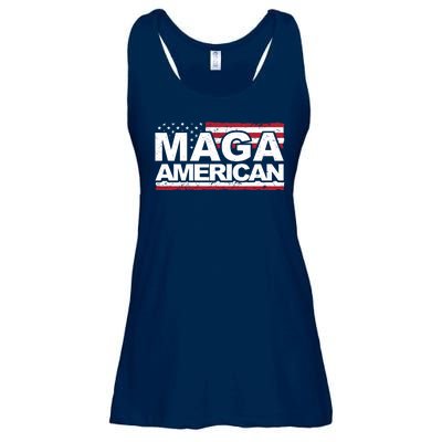 Maga American Pro Trump Flag Ladies Essential Flowy Tank