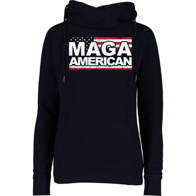 Maga American Pro Trump Flag Womens Funnel Neck Pullover Hood