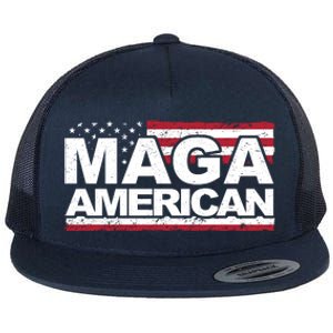 Maga American Pro Trump Flag Flat Bill Trucker Hat