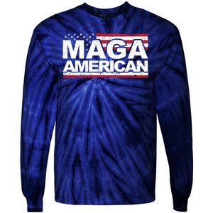 Maga American Pro Trump Flag Tie-Dye Long Sleeve Shirt