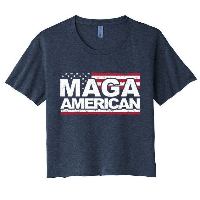Maga American Pro Trump Flag Crop Top