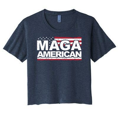 Maga American Pro Trump Flag Women's Crop Top Tee