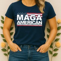 Maga American Pro Trump Flag Womens T-Shirt