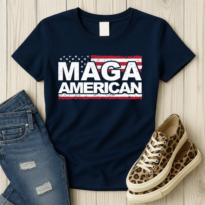 Maga American Pro Trump Flag Womens T-Shirt
