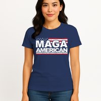 Maga American Pro Trump Flag Womens T-Shirt