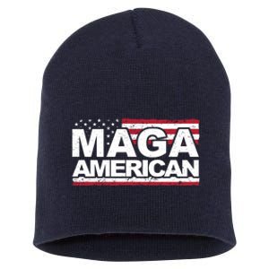 Maga American Pro Trump Flag Short Acrylic Beanie