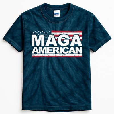 Maga American Pro Trump Flag Kids Tie-Dye T-Shirt