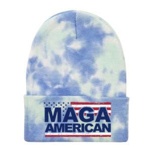 Maga American Pro Trump Flag Tie Dye 12in Knit Beanie