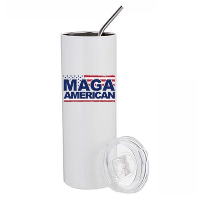 Maga American Pro Trump Flag Stainless Steel Tumbler