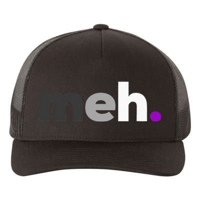 Meh. Asexual Pride LGBTQ Ace Flag Funny LGBT Asexuality Yupoong Adult 5-Panel Trucker Hat