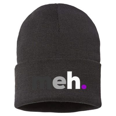 Meh. Asexual Pride LGBTQ Ace Flag Funny LGBT Asexuality Sustainable Knit Beanie