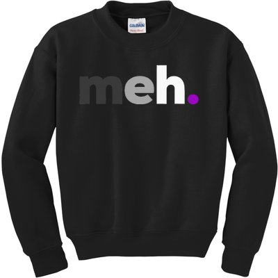 Meh. Asexual Pride LGBTQ Ace Flag Funny LGBT Asexuality Kids Sweatshirt