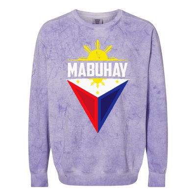 Mabuhay Ang Pilipinas Mabuhay Ang Mga Filipino Philippines Colorblast Crewneck Sweatshirt