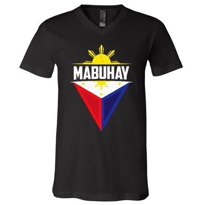 Mabuhay Ang Pilipinas Mabuhay Ang Mga Filipino Philippines V-Neck T-Shirt