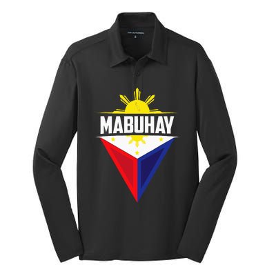 Mabuhay Ang Pilipinas Mabuhay Ang Mga Filipino Philippines Silk Touch Performance Long Sleeve Polo