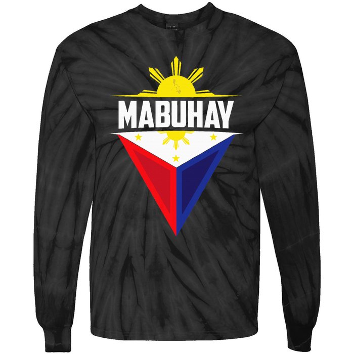 Mabuhay Ang Pilipinas Mabuhay Ang Mga Filipino Philippines Tie-Dye Long Sleeve Shirt