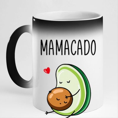 Mamacado Avocado Pregnant Mom Pregnancy Avo 11oz Black Color Changing Mug