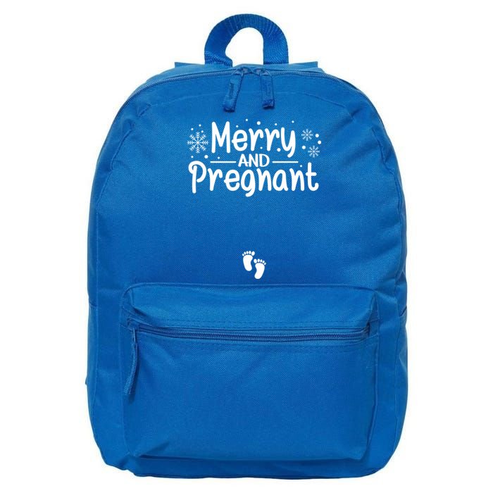 Merry And Pregnant Feet Christmas Pregnancy Reval Lover Cool Gift 16 in Basic Backpack