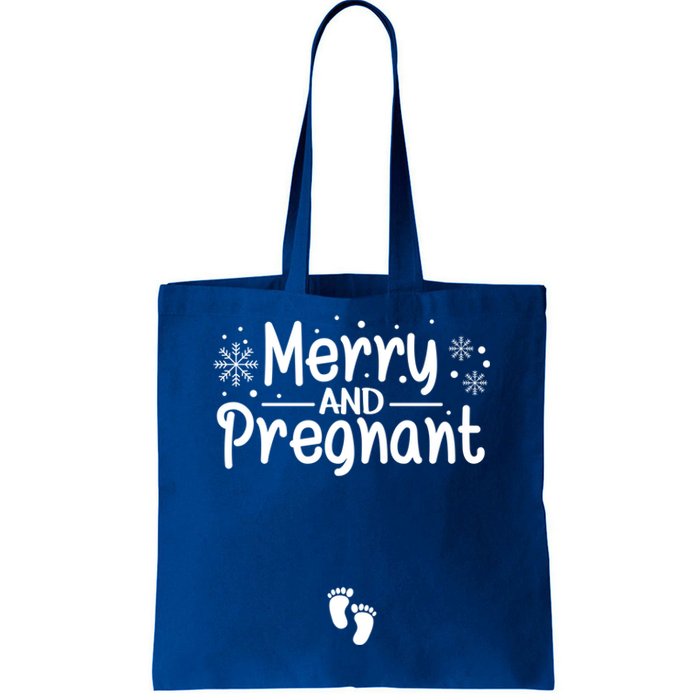 Merry And Pregnant Feet Christmas Pregnancy Reval Lover Cool Gift Tote Bag