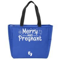 Merry And Pregnant Feet Christmas Pregnancy Reval Lover Cool Gift Zip Tote Bag