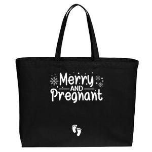 Merry And Pregnant Feet Christmas Pregnancy Reval Lover Cool Gift Cotton Canvas Jumbo Tote