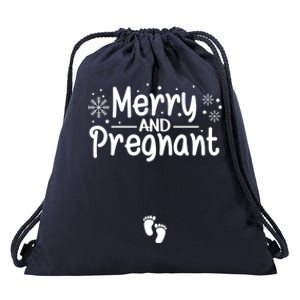 Merry And Pregnant Feet Christmas Pregnancy Reval Lover Cool Gift Drawstring Bag