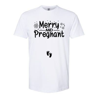 Merry And Pregnant Feet Christmas Pregnancy Reval Lover Cool Gift Softstyle® CVC T-Shirt