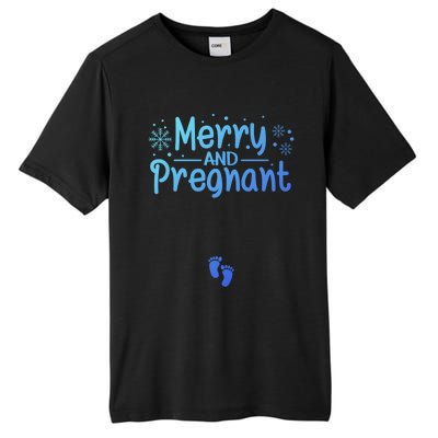 Merry And Pregnant Feet Christmas Pregnancy Reval Lover Cool Gift Tall Fusion ChromaSoft Performance T-Shirt