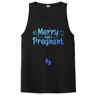 Merry And Pregnant Feet Christmas Pregnancy Reval Lover Cool Gift PosiCharge Competitor Tank